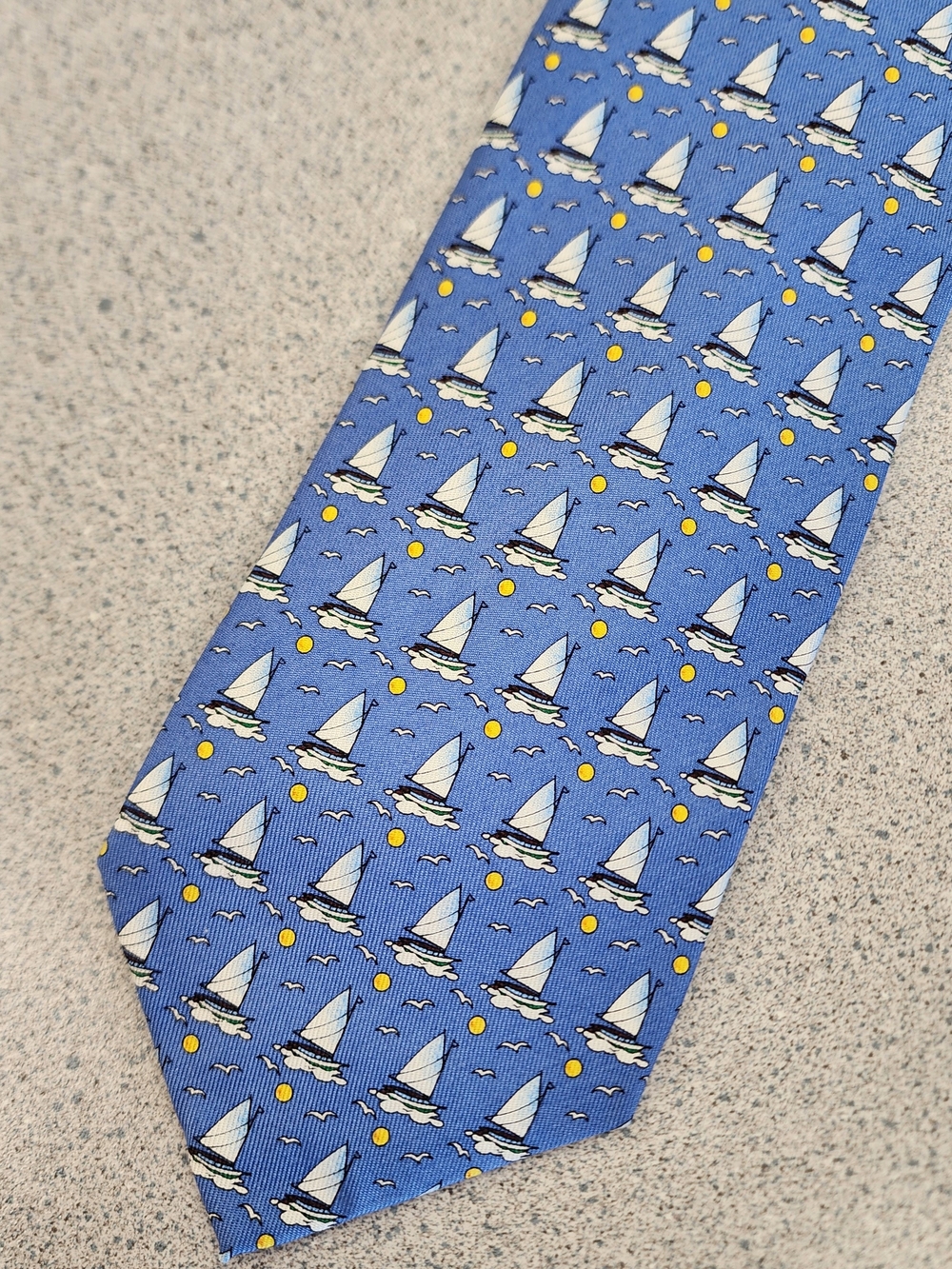 Vineyard Vines Martha's Vineyard Light Blue Sailboat Silk Tie